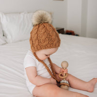 Aspen Pecan Cable Knit Bonnet