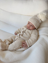 Classic Chunky Knit Jumpsuit French Cream