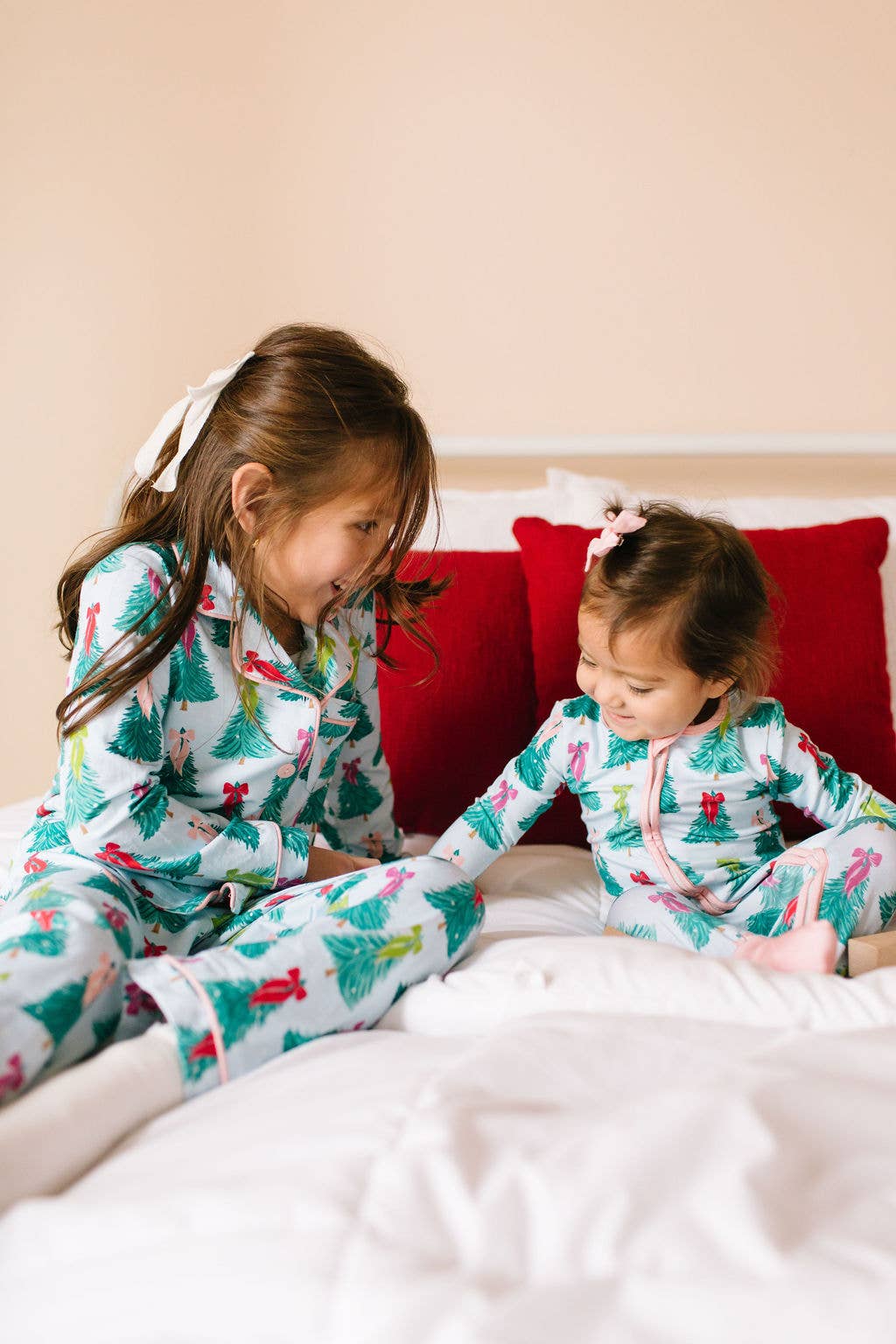 2 piece Button Up Pj Set In Trim The Tree