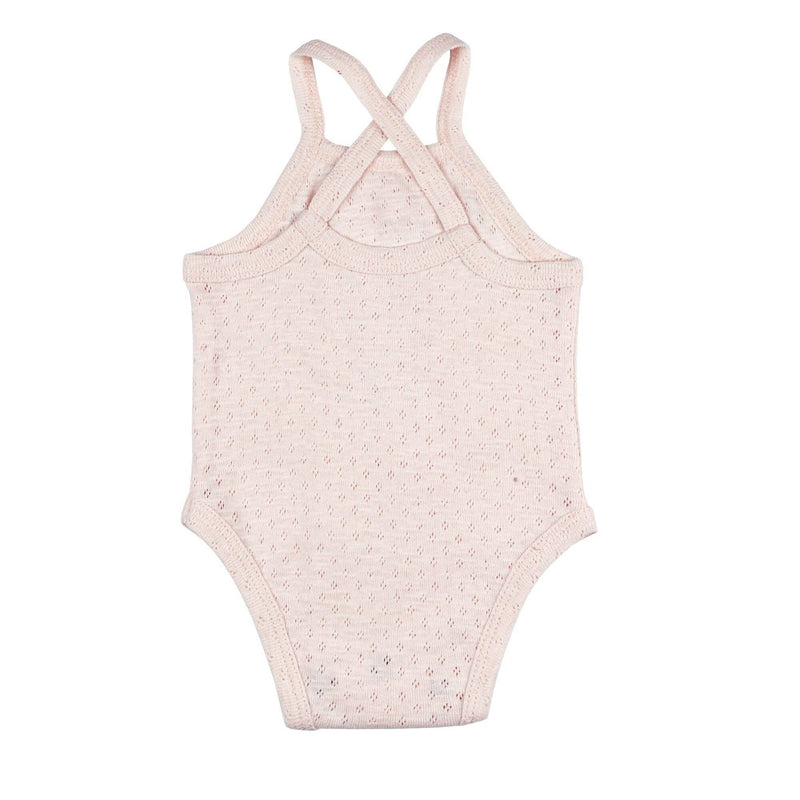 Cotton Candy | Organic Pointelle Criss-Cross Bodysuit