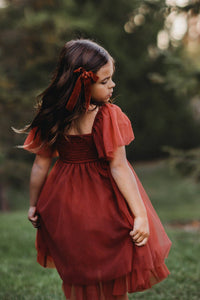 Fawn Dress (venetian red tulle)