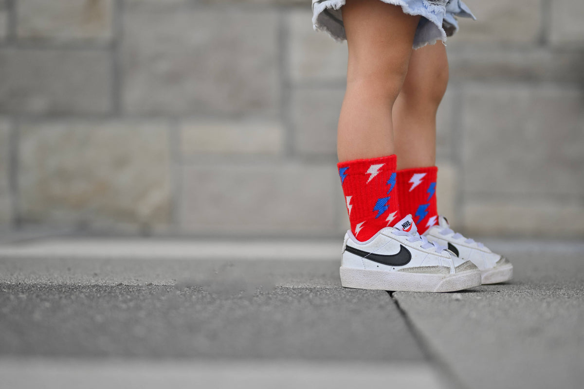 Red White + Electric Socks