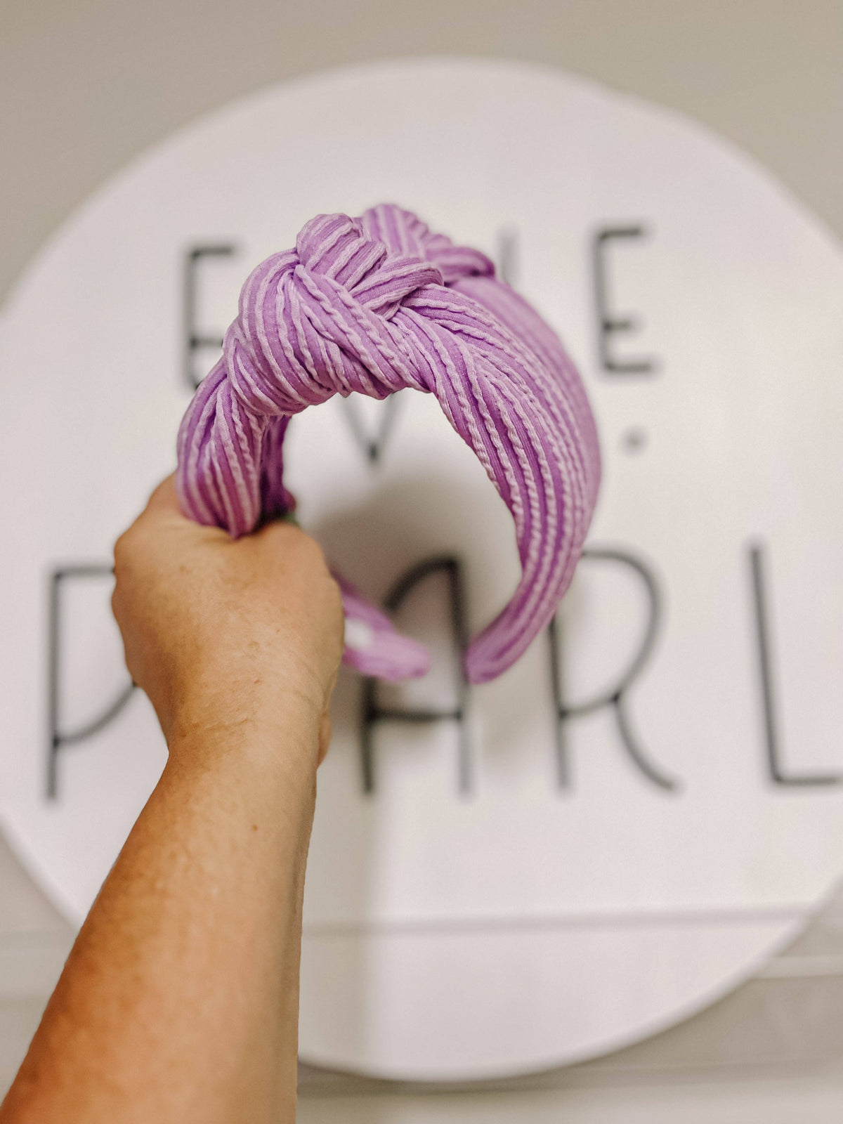 Lilac Ribbed Knotted Headband