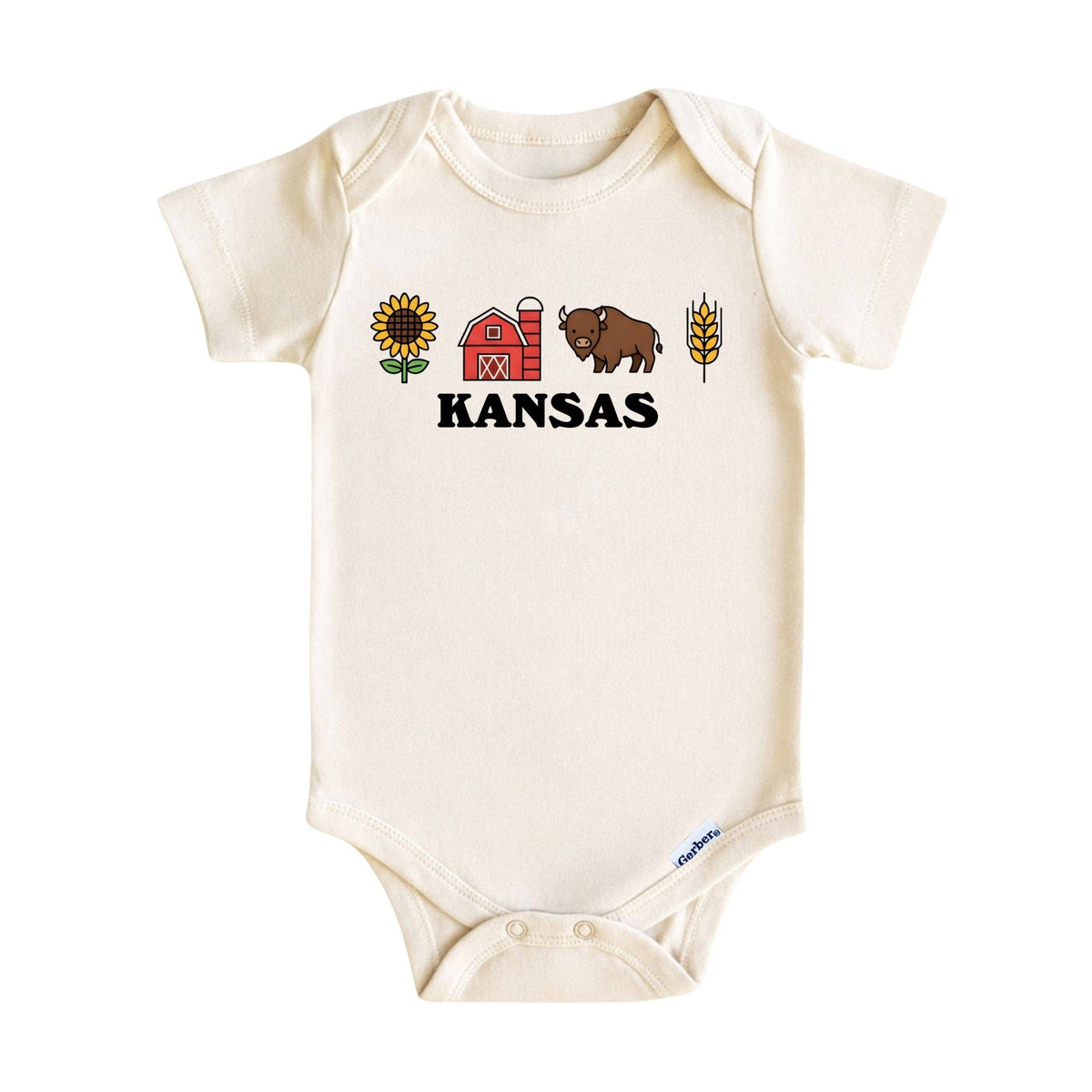 Kansas Baby Onesie ®, Sunflower State Baby Bodysuit for Boys Girls