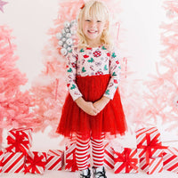 Disco Christmas Long Sleeve Tutu Dress
