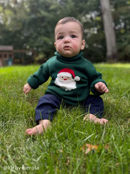 Green Santa Rollneck Toddler Sweater