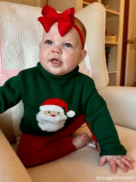 Green Santa Rollneck Toddler Sweater