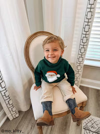 Green Santa Rollneck Toddler Sweater