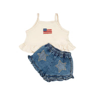Ruffle Short Set - American Flag